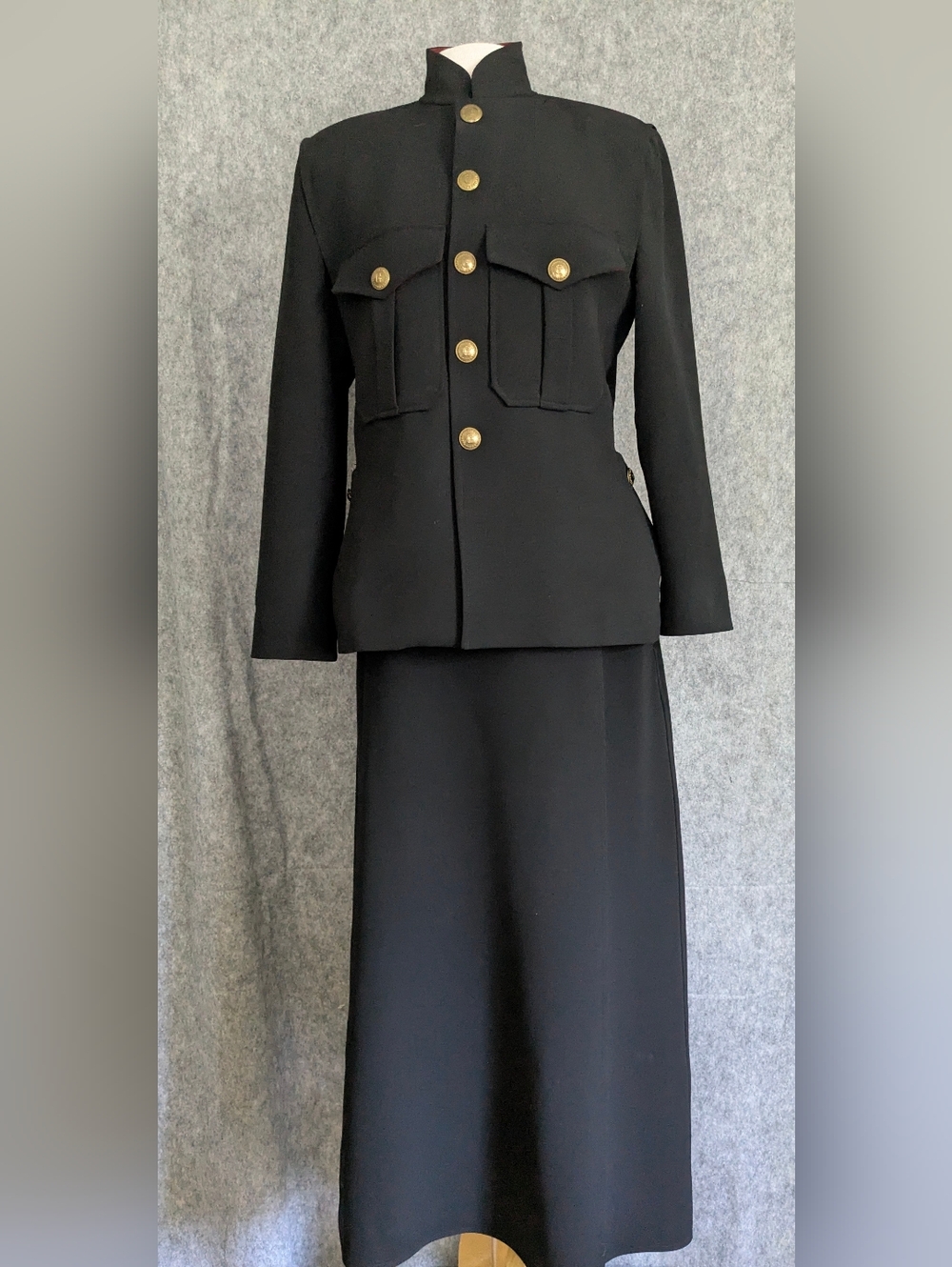 Jean Paul Gaultier Vintage 80s Military-style Jacket and Skirt Suit Size 12